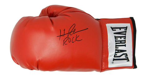 HASIM RAHMAN Signed Everlast Red Boxing Glove w/Rock - SCHWARTZ