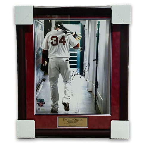 David Ortiz Signed Autographed 16x20 Photo Framed to 20x24 Player Holo