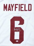 Baker Mayfield Autographed White College Style Jersey - Beckett W Auth *6