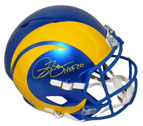 ISAAC BRUCE AUTOGRAPHED LOS ANGELES ST LOUIS RAMS 2020 FULL SIZE SPEED HELMET