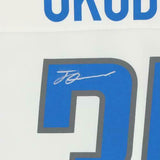Framed Jeff Okudah Detroit Lions Autographed White Nike Game Jersey