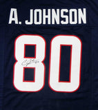 Andre Johnson Autographed Blue Pro Style Jersey- JSA Witness Auth *8