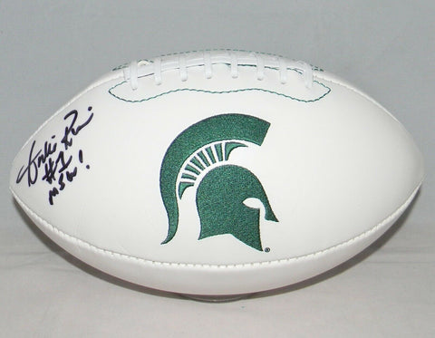 ANDRE RISON AUTOGRAPHED SIGNED MICHIGAN STATE SPARTANS WHITE LOGO FOOTBALL COA