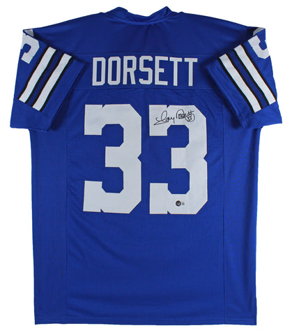 Tony Dorsett Authentic Signed Blue Throwback Pro Style Jersey BAS Witnessed