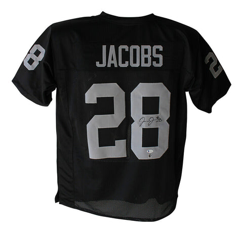 Josh Jacobs Autographed/Signed Pro Style Black XL Jersey BAS 28397