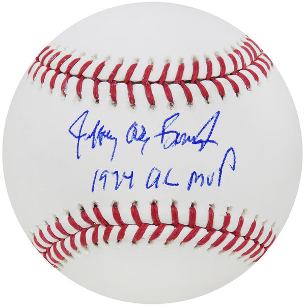 Jeffery Alan Burroughs (F/N Signed Rawlings MLB Baseball w/74 AL MVP - (SS COA)
