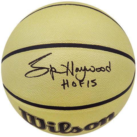 Spencer Haywood Signed Wilson Gold I/O NBA Basketball w/HOF'15 - (SCHWARTZ COA)