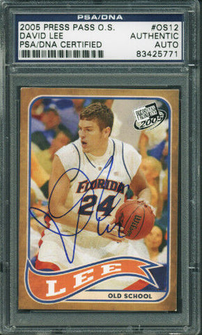 David Lee Authentic Signed Card 2005 Press Pass O.S. #Os12 PSA/DNA Slabbed