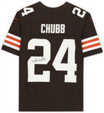 Framed Nick Chubb Cleveland Browns Autographed Brown Nike Limited Jersey