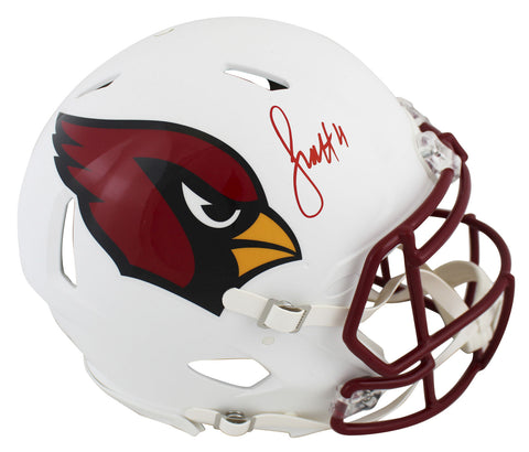 Cardinals Larry Fitzgerald Signed Flat White Full Size Speed Proline Helmet BAS