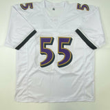 Autographed/Signed Terrell Suggs Baltimore White Football Jersey JSA COA Auto