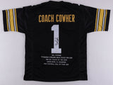 Bill Cowher Signed Pittsburgh Steelers Coach Highlight Stat Jersey (JSA COA)