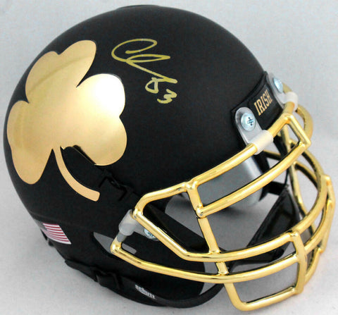 Chase Claypool Autographed Notre Dame Traditional Mini Helmet- Beckett W *Gold