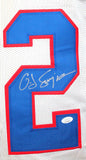 O. J. Simpson Autographed White Pro Style STAT Jersey - JSA W Auth *2
