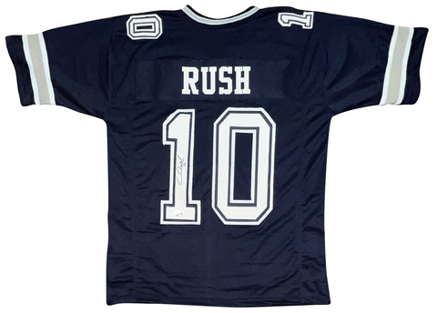 COOPER RUSH SIGNED AUTOGRAPHED DALLAS COWBOYS #10 NAVY JERSEY BECKETT