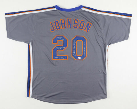 Howard Johnson Signed N.Y Mets Jersey w/ Extensive Career Inscriptions (JSA COA)