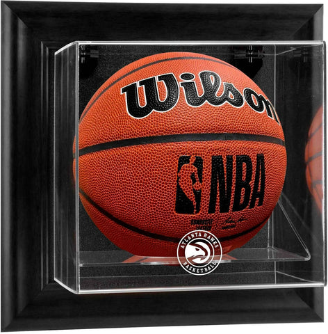 Atlanta Hawks Black Framed Wall-Mounted Basketball Display Case