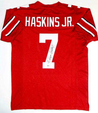 Dwayne Haskins Autographed Red College Style Jersey - Beckett Auth *7