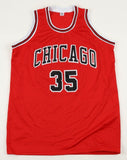 Jason Caffey Signed Chicago Bulls Red Jersey Inscribed "2x NBA Champs" (Beckett)