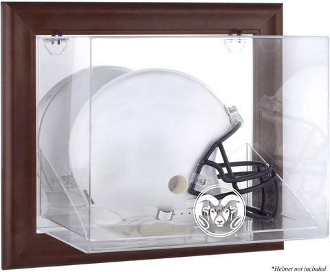 Colorado State Rams Brown Framed Wall-Mountable Helmet Display Case