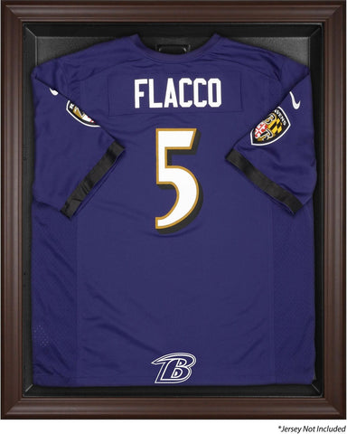 Baltimore Ravens Framed Logo Jersey Display Case-Brown Authentic