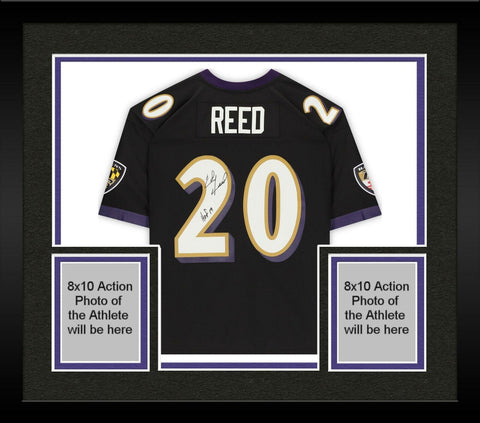 Frmd Ed Reed Baltimore Ravens Signed Black M&N Replica Jersey & "HOF 19" Insc