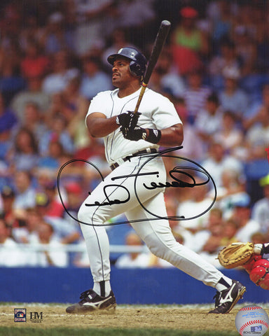 Cecil Fielder Signed Detroit Tigers White Jersey Swinging Action 8x10 Photo - SS