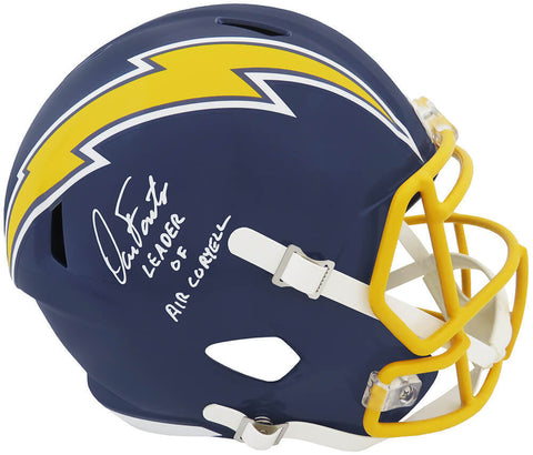 Dan Fouts Signed Chargers Navy T/B F/S Speed Rep Helmet w/INS (In White)(SS COA)