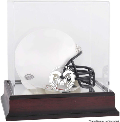 Colorado State Rams Mahogany Mini Helmet Display Case w Mirror Back
