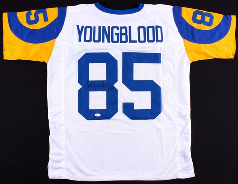 Jack Youngblood Signed Custom Los Angeles Rams Jersey (JSA COA) 7xPro Bowl D.E.