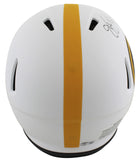 Steelers Jack Lambert HOF 90 Signed Lunar Full Size Speed Proline Helmet BAS Wit
