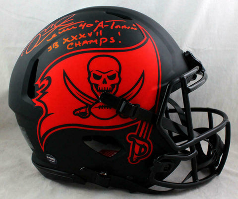 Mike Alstott Signed TB Bucs F/S Eclipse Authentic Helmet w/2 Insc-Beckett W *Red