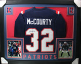DEVIN MCCOURTY (Patriots blue SKYLINE) Signed Autographed Framed Jersey JSA