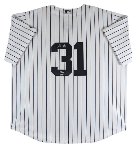 Yankees Aaron Hicks Authentic Signed White Pinstripe Majestic Jersey Fanatics
