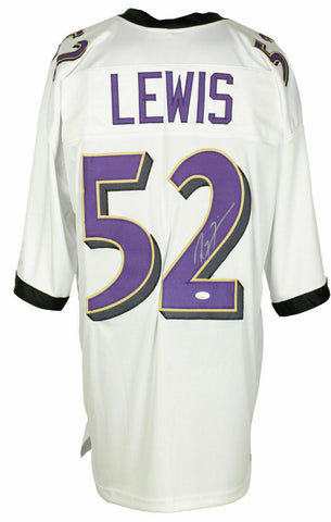 Ray Lewis Signed Custom White Pro Style Football Jersey JSA ITP