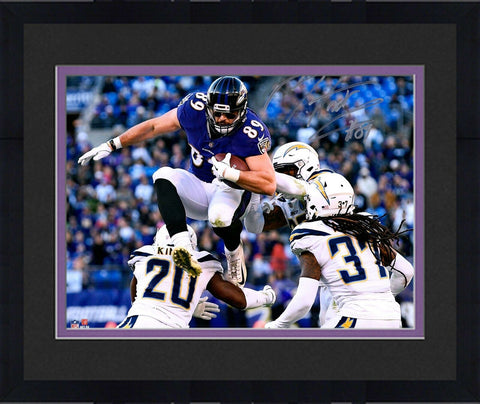 Framed Mark Andrews Baltimore Ravens Autographed 16" x 20" Hurdle Photograph