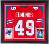 Tremaine Edmunds Signed Bills 31x35 Custom Framed Color Rush Jersey (JSA COA)