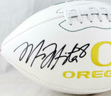 Marcus Mariota Autographed Oregon Ducks Logo Football - Mariota Holo Auth