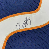 FRAMED Autographed/Signed DAVID MONTGOMERY 33x42 Chicago Blue Jersey JSA COA