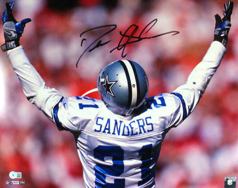 Deion Sanders Autographed Dallas Cowboys 16x20 Arms Up HM Photo-Beckett W Holo