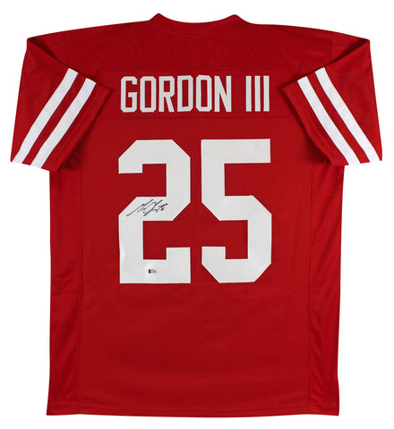 Wisconsin Melvin Gordon Authentic Signed Red Pro Style Jersey BAS Witnessed
