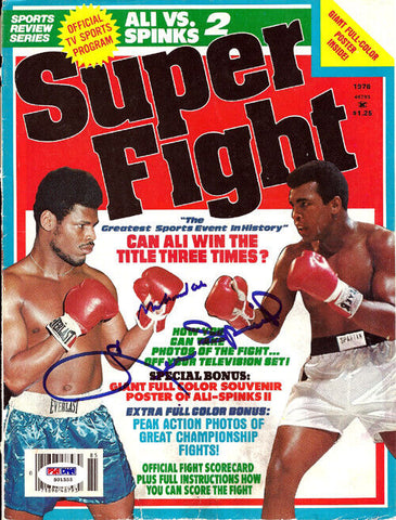 Muhammad Ali & Leon Spinks Autographed Signed Magazine Cover PSA/DNA #S01555