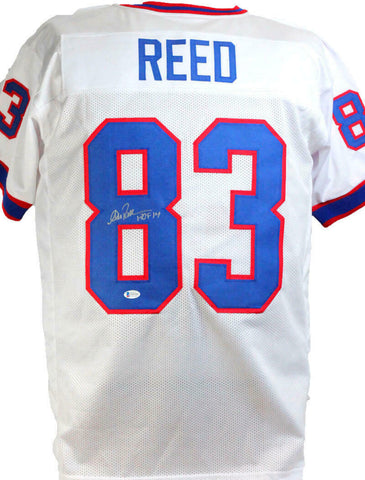Andre Reed Autographed White Pro Style Jersey w/HOF - Beckett W Auth *M8