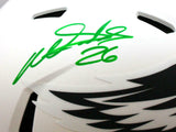 Miles Sanders Autographed Eagles F/S Lunar Authentic Speed Helmet- JSA W *Green