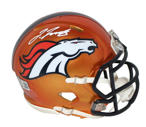 Jerry Jeudy Autographed/Signed Denver Broncos Flash Mini Helmet BAS 34033
