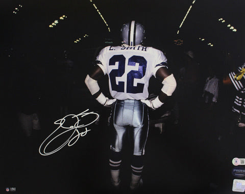 Emmitt Smith Autographed/Signed Dallas Cowboys 16x20 Photo Beckett 37123