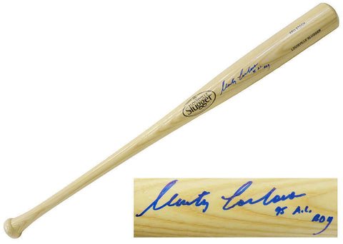 Marty Cordova Signed Louisville Slugger Blonde Baseball Bat w/95 AL ROY (SS COA)