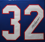 OJ O.J. SIMPSON (Bills blue TOWER) Signed Autographed Framed Jersey JSA