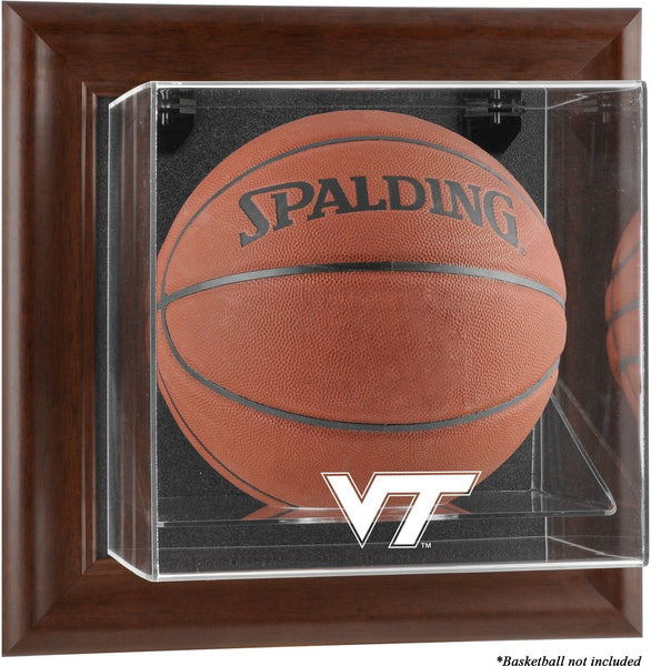 Virginia Tech Brown Framed Wall-Mountable Basketball Display Case - Fanatics