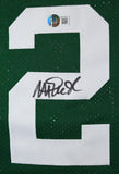 Magic Johnson Autographed Green Jersey #2-Beckett W Hologram *Black